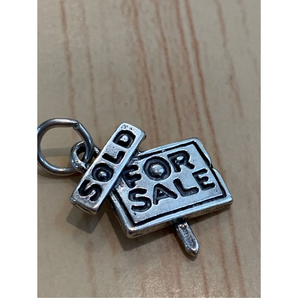 .925 Real Estate Sign Sterling Silver Jewelry Charm